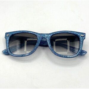 Glitz By Susan Lauter 1980's Blue Glitter Sunglasses Vintage NOS